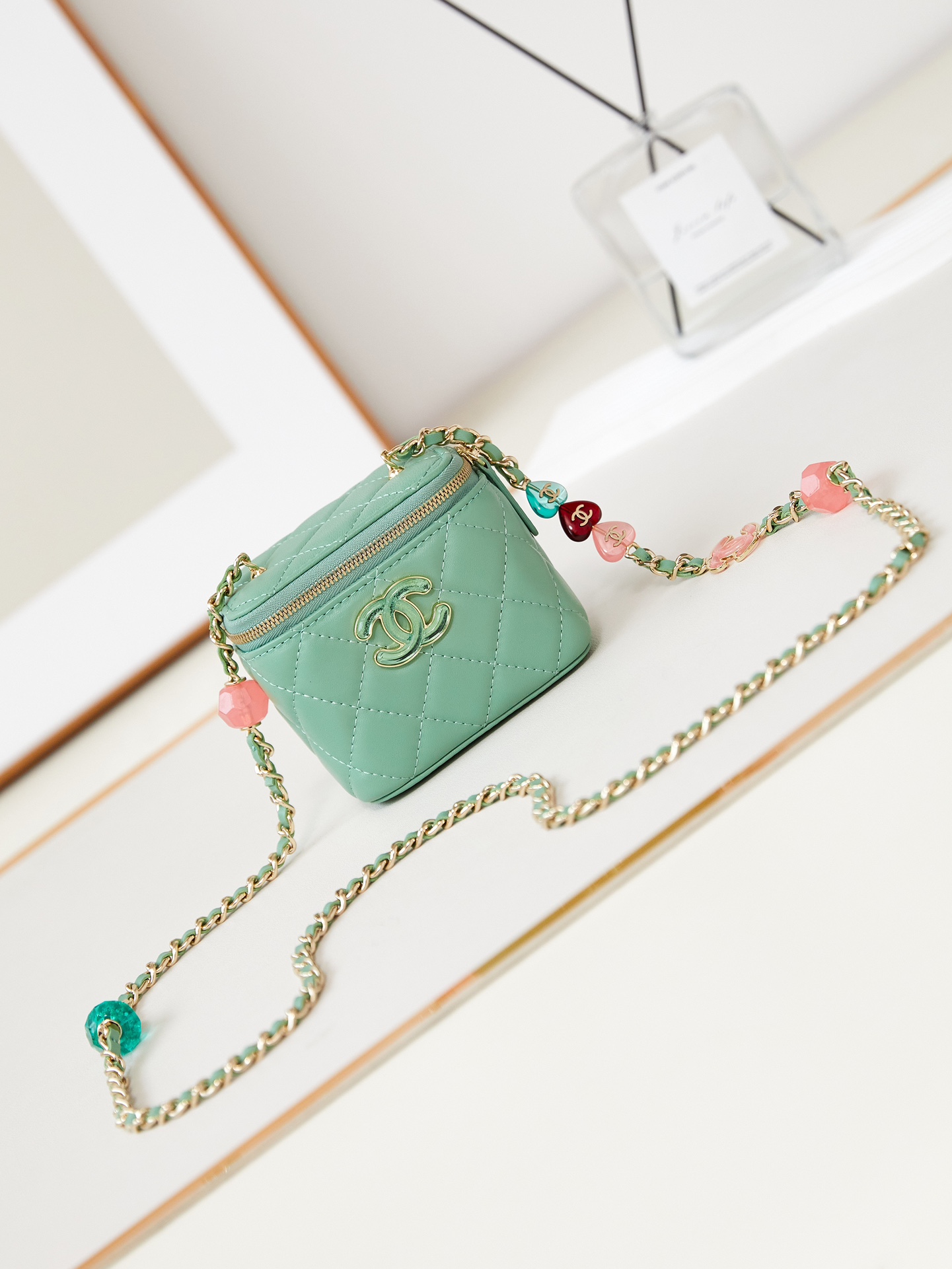 TOP CHANEL 23p Enamel Buckle Vanity Case 8.5*11*7cm - 5 Colour