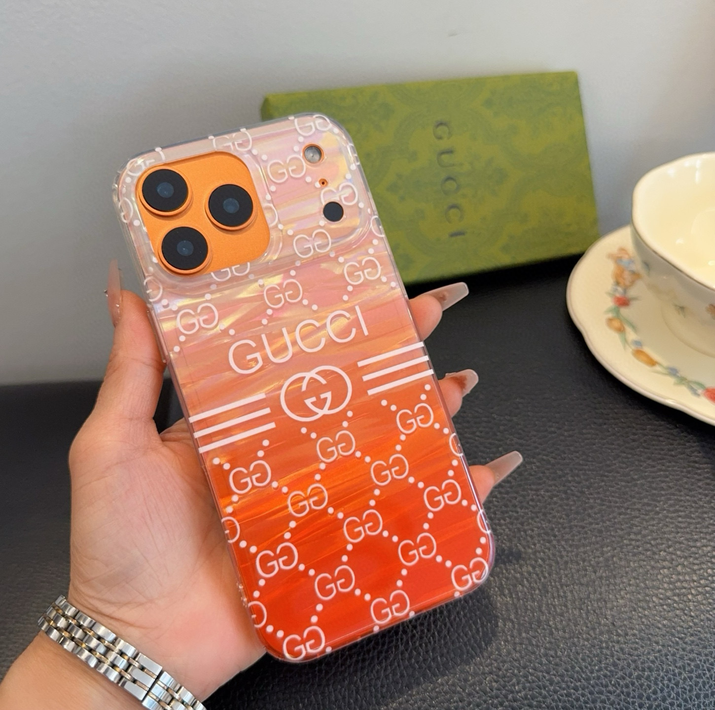 TOP GUCCI Iphone Phone Case - Orange