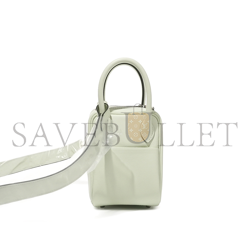 HERMES MINI LINDY 20 VERT FIZZ SWIFT PALLADIUM HARDWARE (19*12.5*9cm)