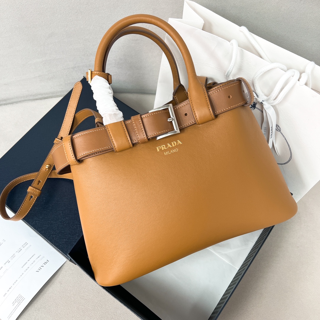 TOP PRADA Double Bag Cowhide 32x23x11cm - 3 Color