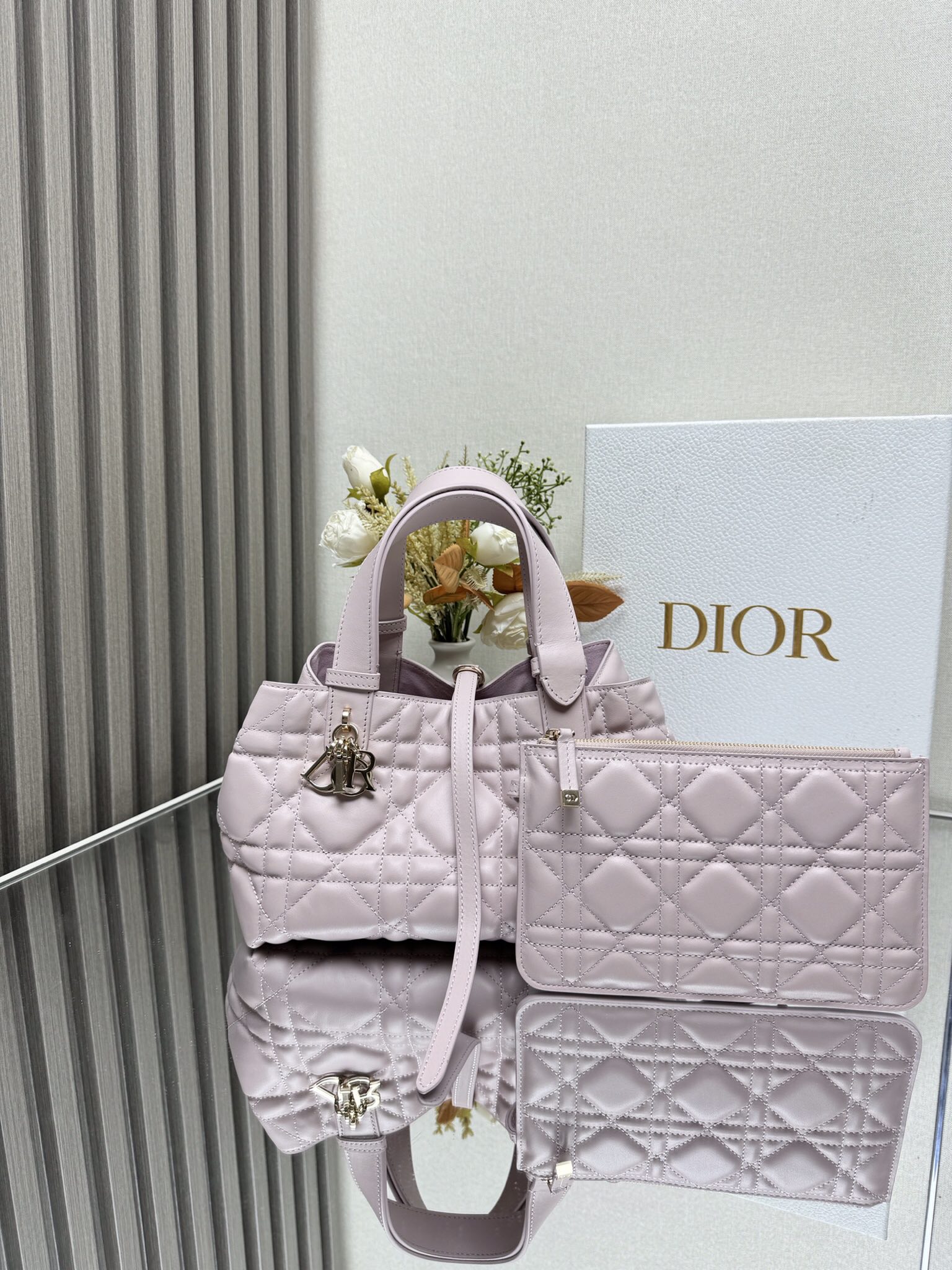 TOP Christian Dior Toujours Handbag 3 Sizes 23cm/28.5cm/37cm - Pink