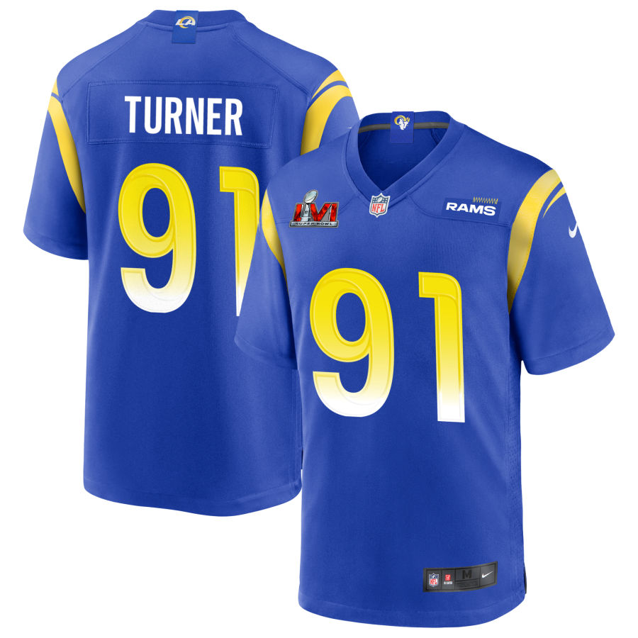 Kobie Turner Los Angeles Rams  Super Bowl LVI Game Jersey - Royal