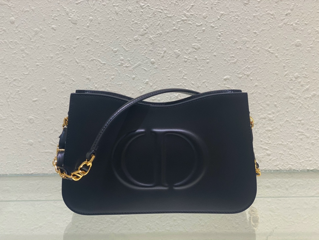 TOP Christian Dior CD Signature Hobo Mini Chain Bag Handbag  23.5 x 14.5 x 6 cm - Black