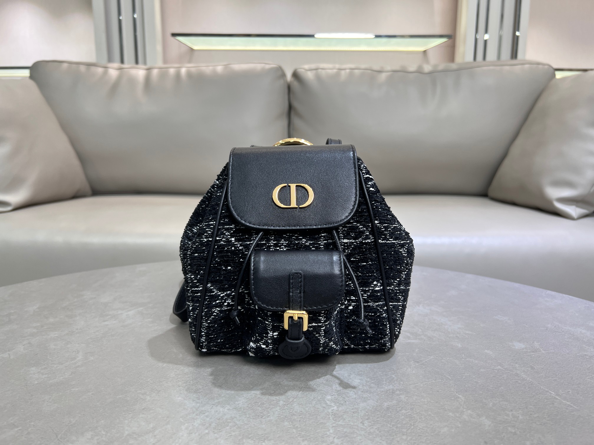 TOP Christian Dior Caro Backpack 19.5×18.5×8.5 cm - Black