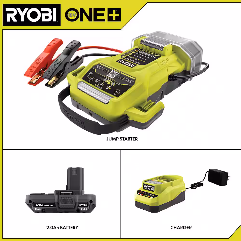 ONE+ 18V Cordless 1600A Jump Starter with LED Work Light (Tool Only)