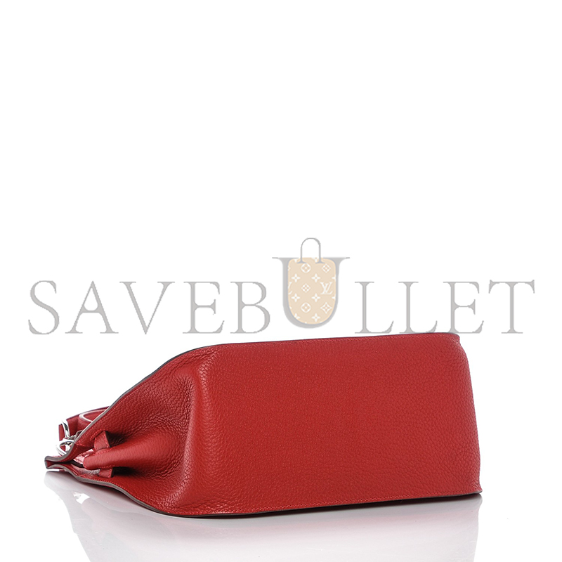 HERMÈS TAURILLON CLEMENCE JYPSIERE 28 ROUGE CASAQUE (28*22*12cm)