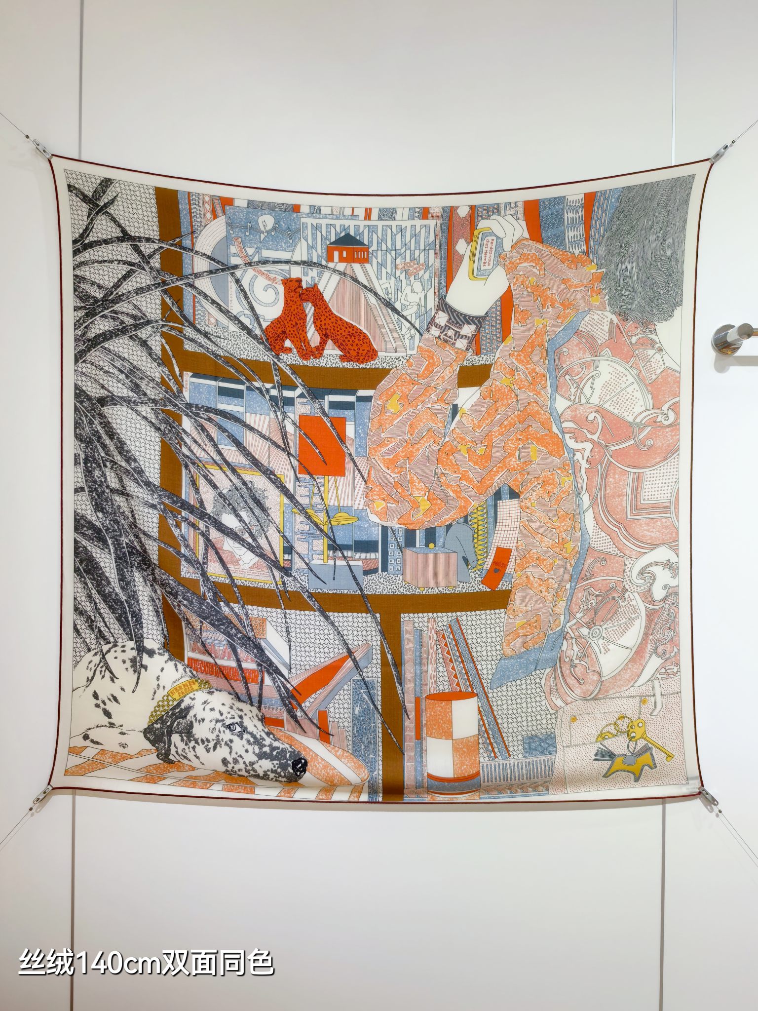 TOP HERMES 70% Cashmere + 30% Silk Scarf 140x140 cm - 4 Colors
