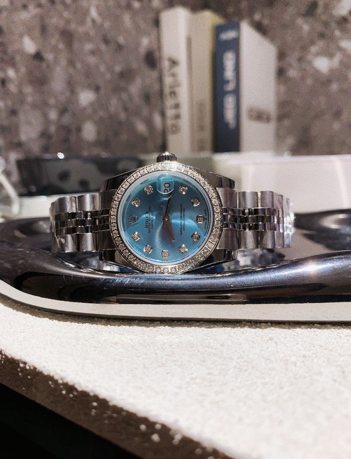 TOP ROLEX Blue Dial Watch 31mm - Sliver