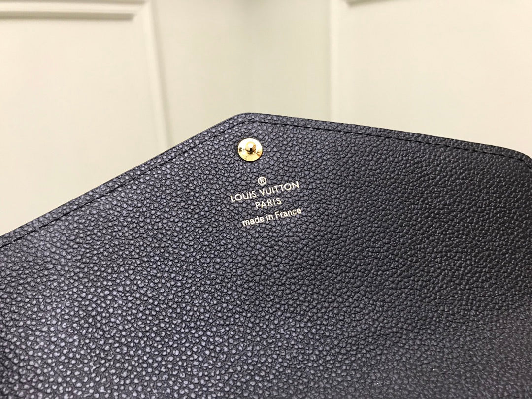 TOP Louis Vuitton LV  Sarah Empreinte Wallet 19 x 10 x 2 cm- Black