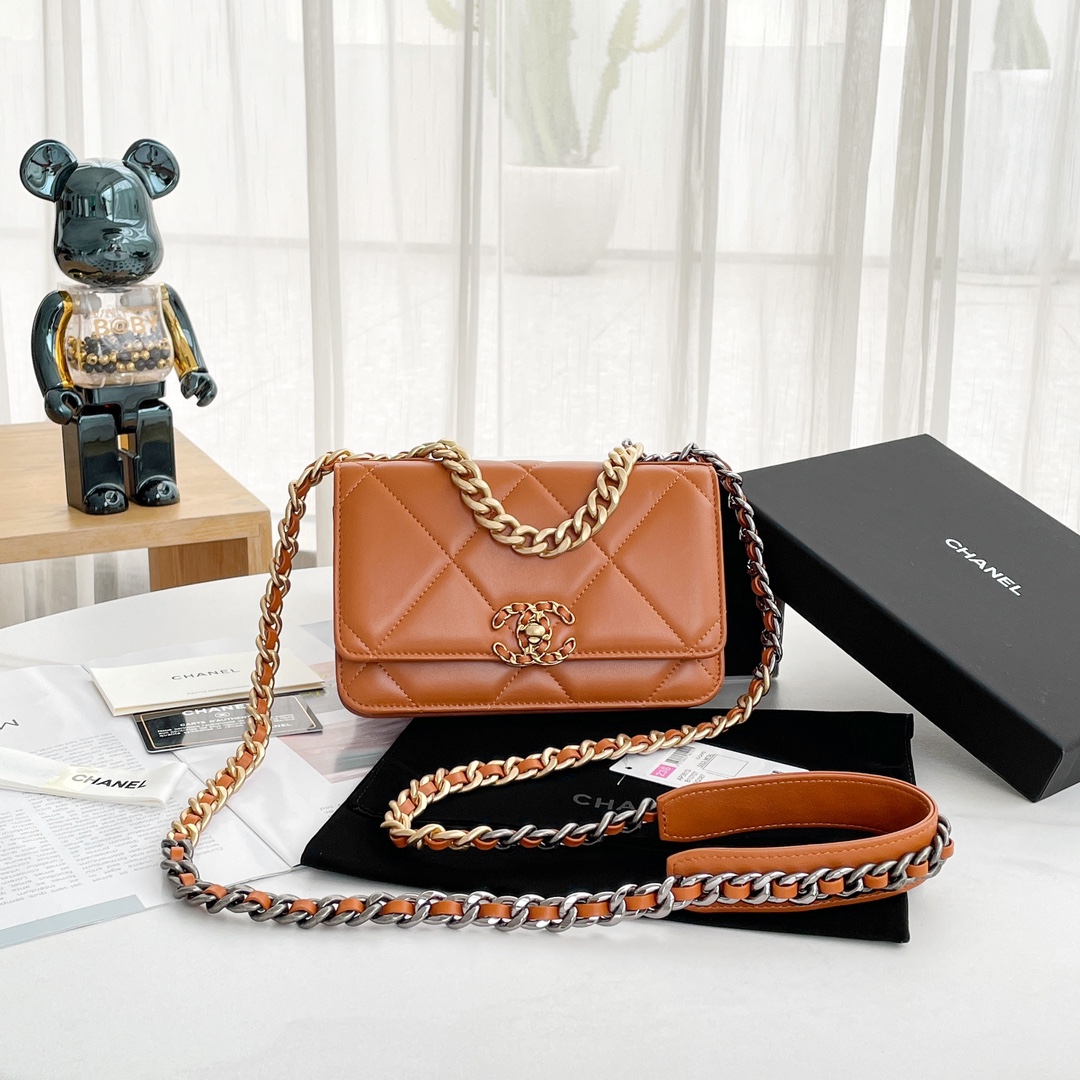 TOP CHANEL 19 Series WOC Bag 12×19.5×4CM - 7 Colors - GHW&SHW