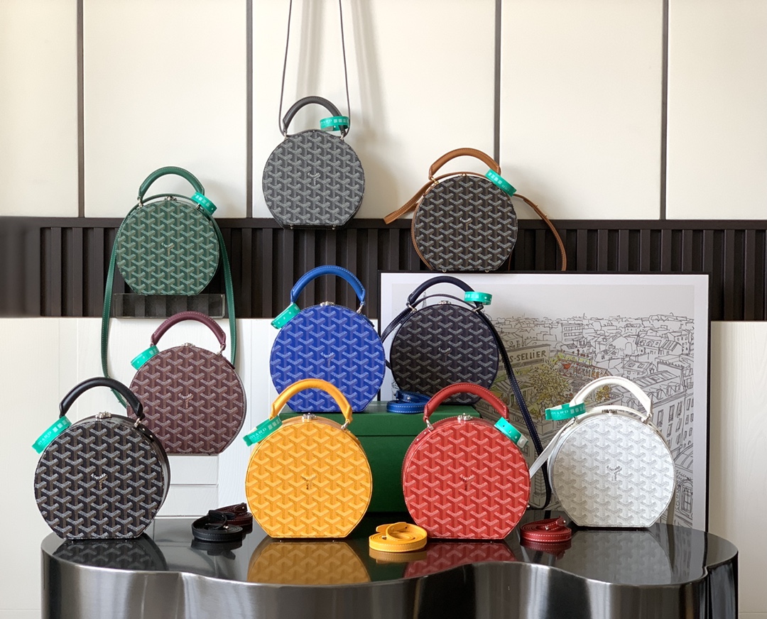 TOP Goyard Alto Hatbox Trunk  Bag  16.5  x 7 x 18 cm- 10 Colors