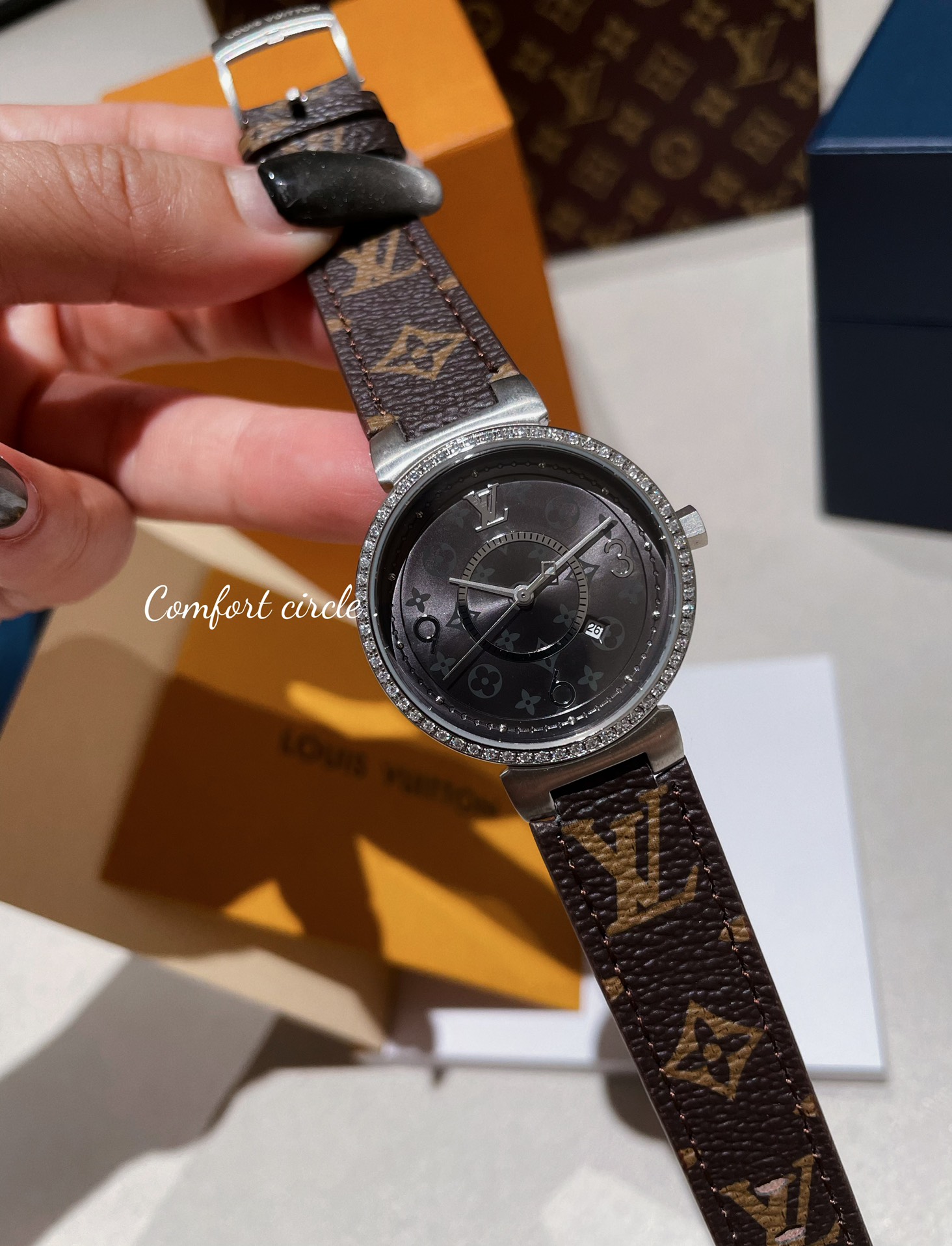 TOP Louis Vuitton LV TAMBOUR SLIM Watch 34mm - Brown
