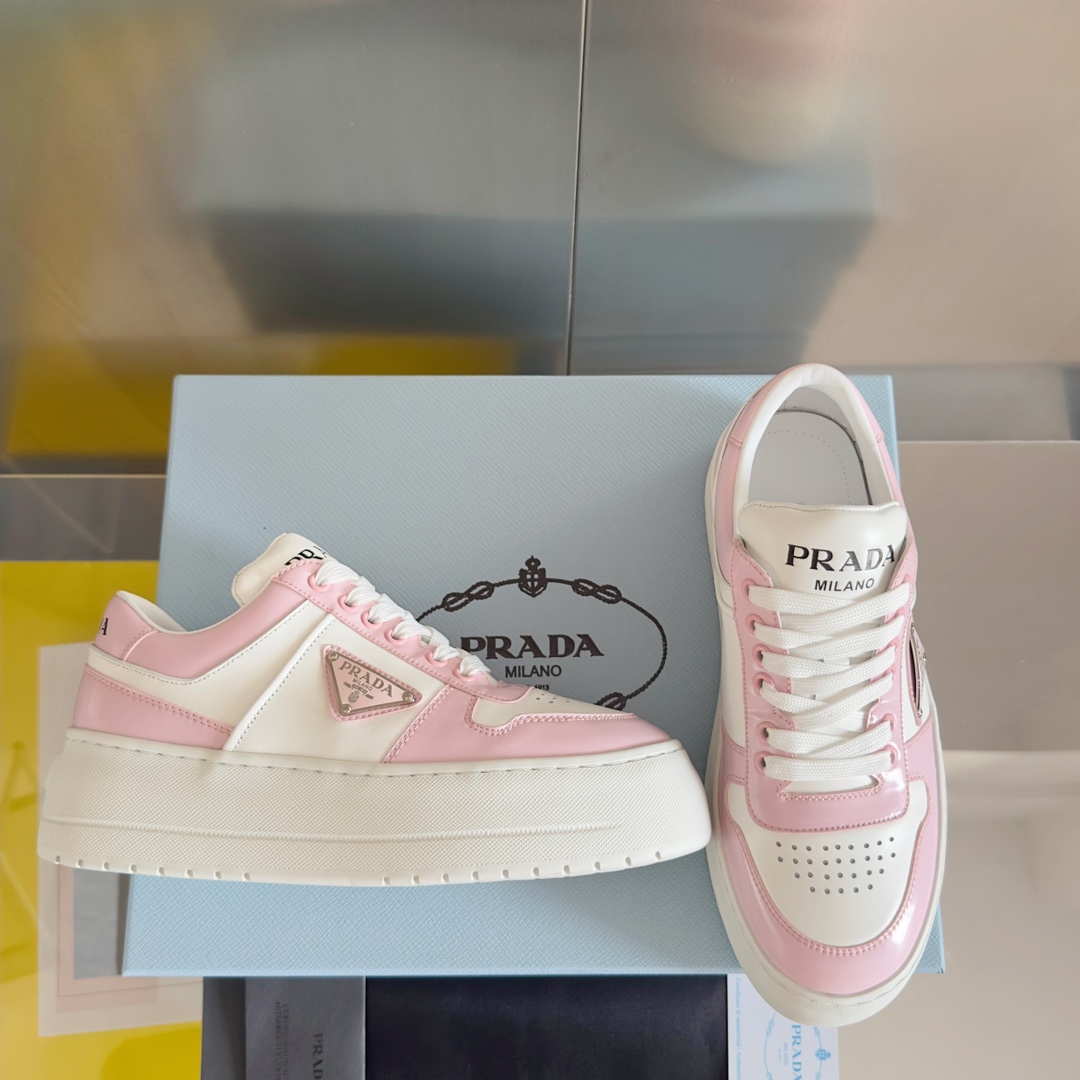 TOP PRADA Downtown Bold Thick Sole Sneakers - 6 Colors