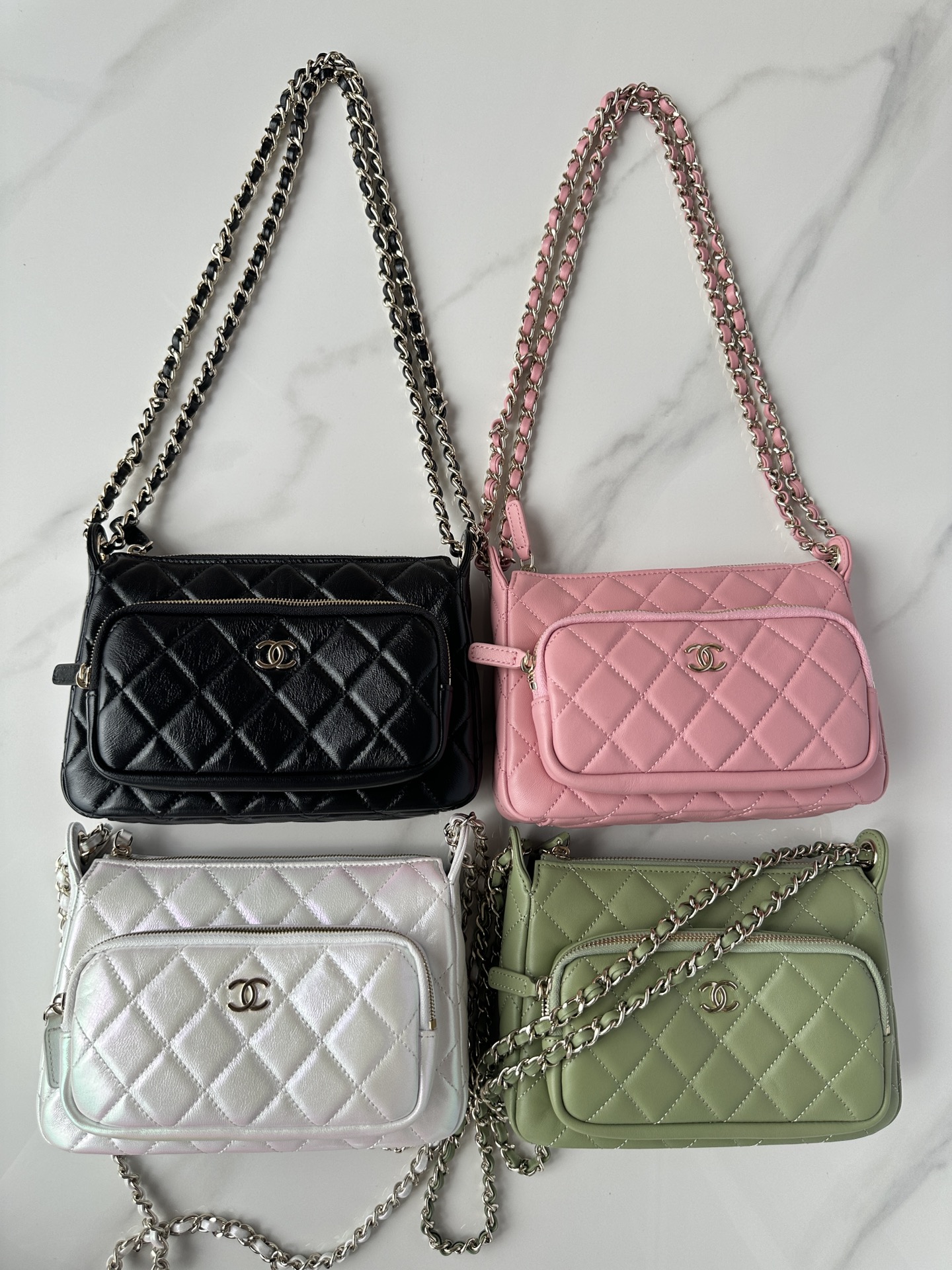 TOP CHANEL Lambskin Bag 21X15.5X8 cm - 4 Color&GHW
