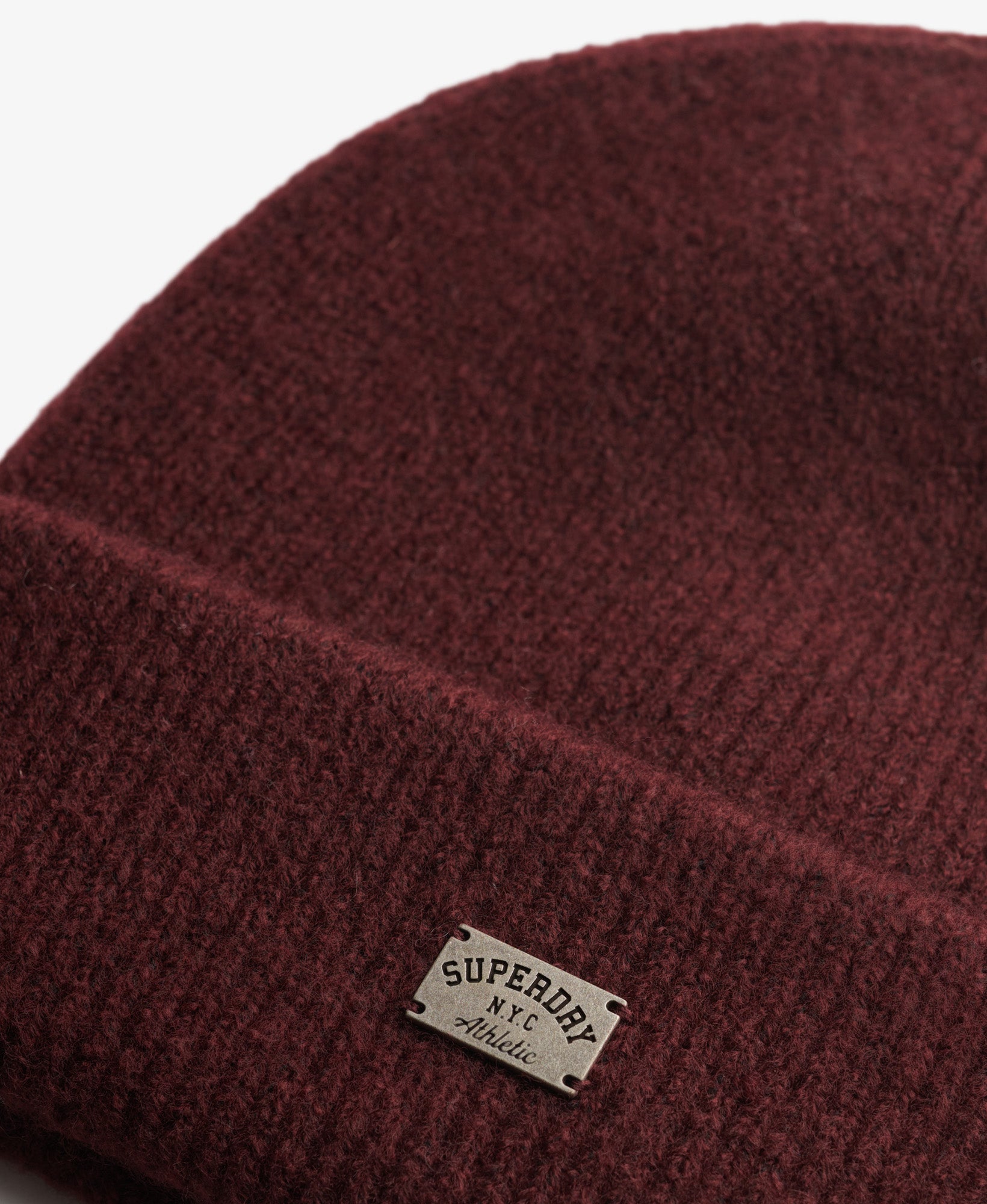 Rib Knitted Beanie Hat | Port Red