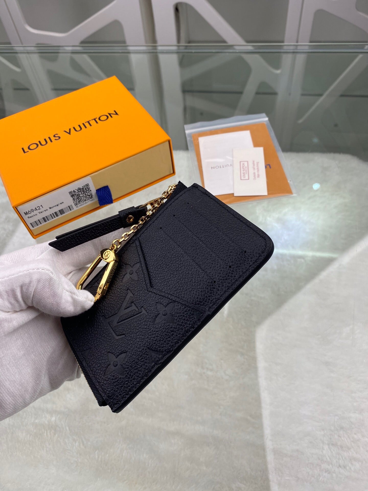 TOP Louis Vuitton LV LV Compact Empreinte Wallet - Black