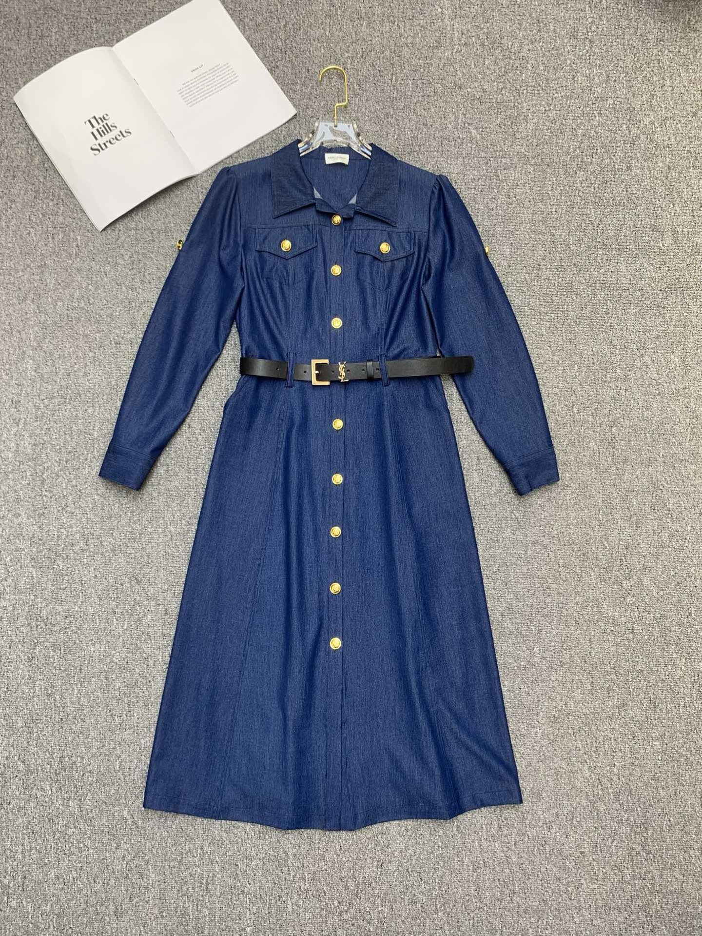 TOP Yves Saint Laurent YSL  Dress - Blue