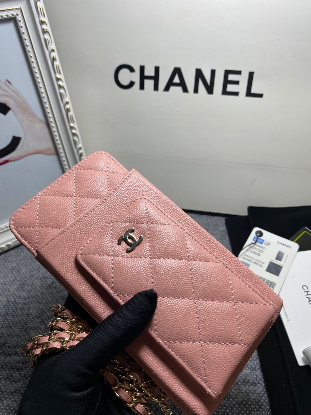 TOP CHANEL Caviar Mobile Phone Bags 18.2*9*3cm - 4 Color & GHW