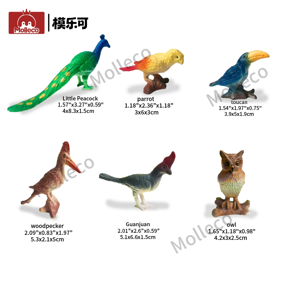 Molleco Animal Figure Toys for Kids and Children Bird CP152-1-2-3-4-5-6