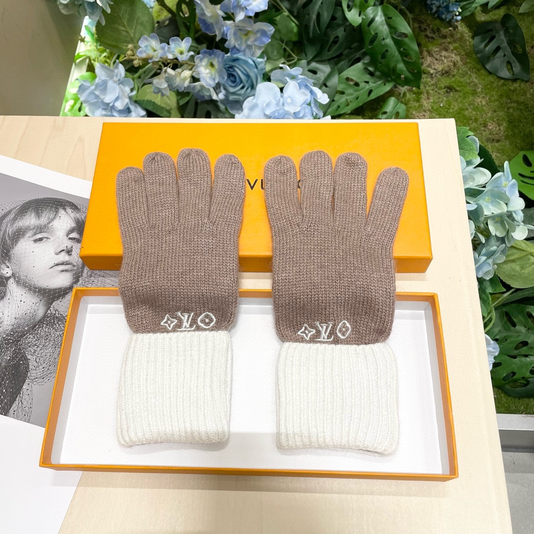TOP Louis Vuitton LV Wool Gloves-3 Colors
