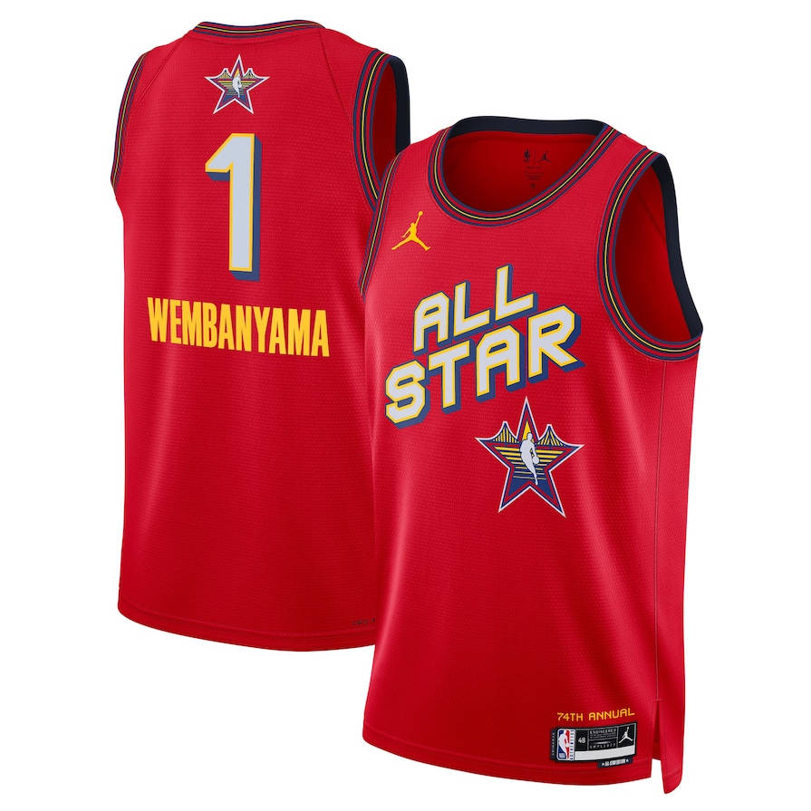 Victor Wembanyama NBA 2025 All-Star Game Men's Custom Jersey - Red