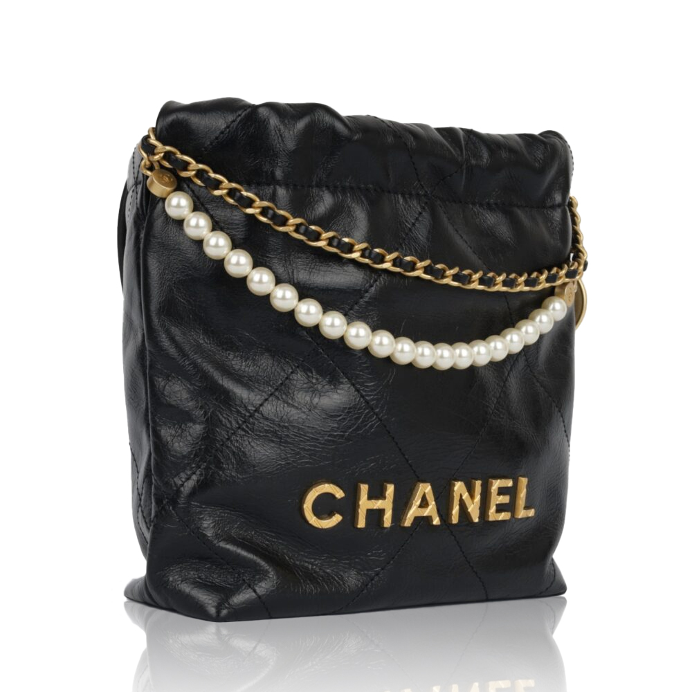 CHANEL Mini 23S Shiny Calfskin with Pearl Handbag AS3980(Replica)
