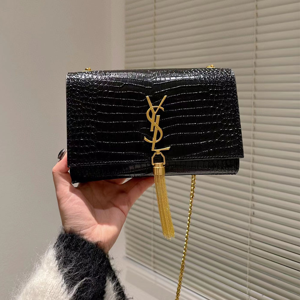 Saint Laurent YSL Kate Tassel Crocodile Leather Bag (Replica)