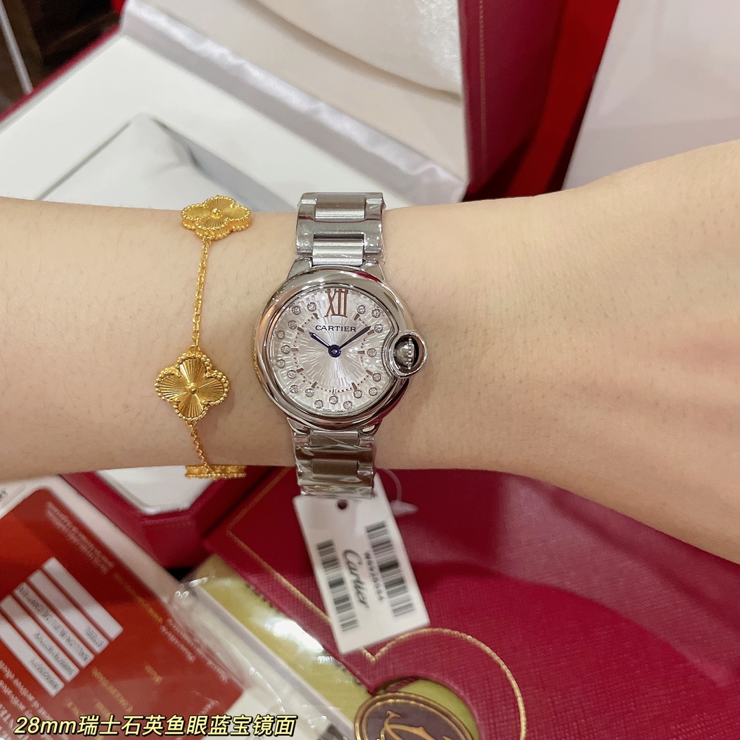 TOP Cartier Watch 28mm - White Dial