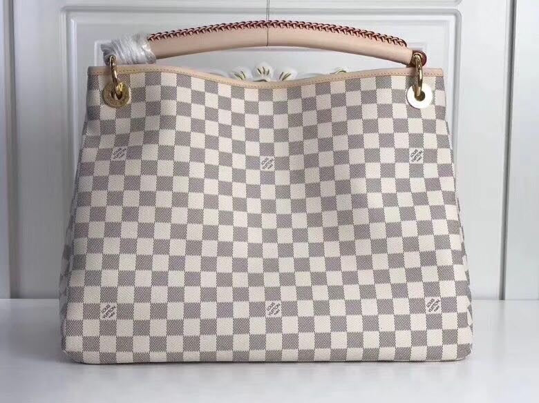 TOP Louis Vuitton LV  Damier Azur  Artsy MM 41 x 32 x 22 cm-Beige