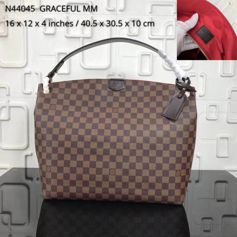TOP Louis Vuitton LV  Graceful MM Bag 41x35x14cm - Damier Ebene