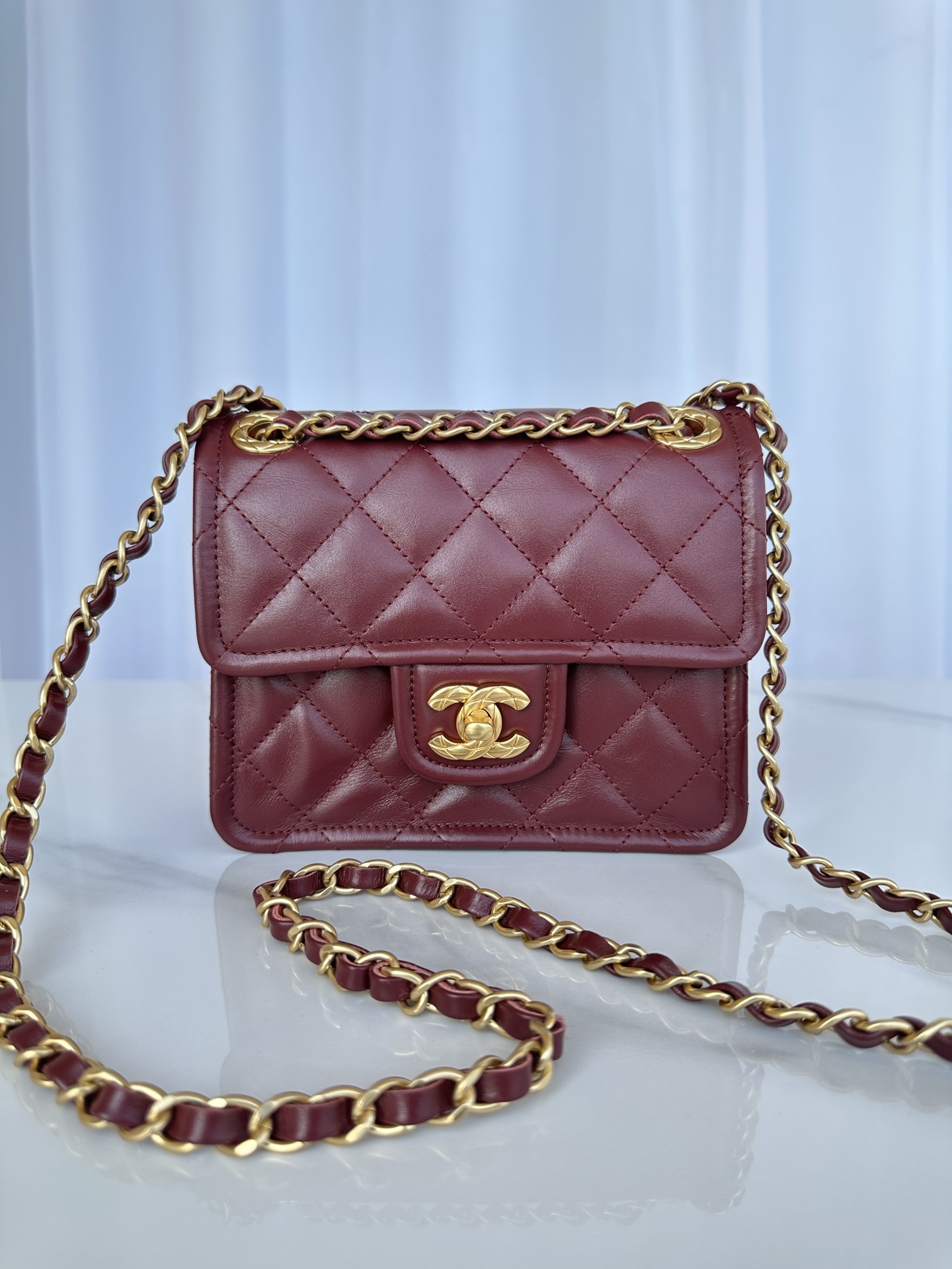 TOP CHANEL Lambskin Flap Bag 19X15X7cm-4 Colors