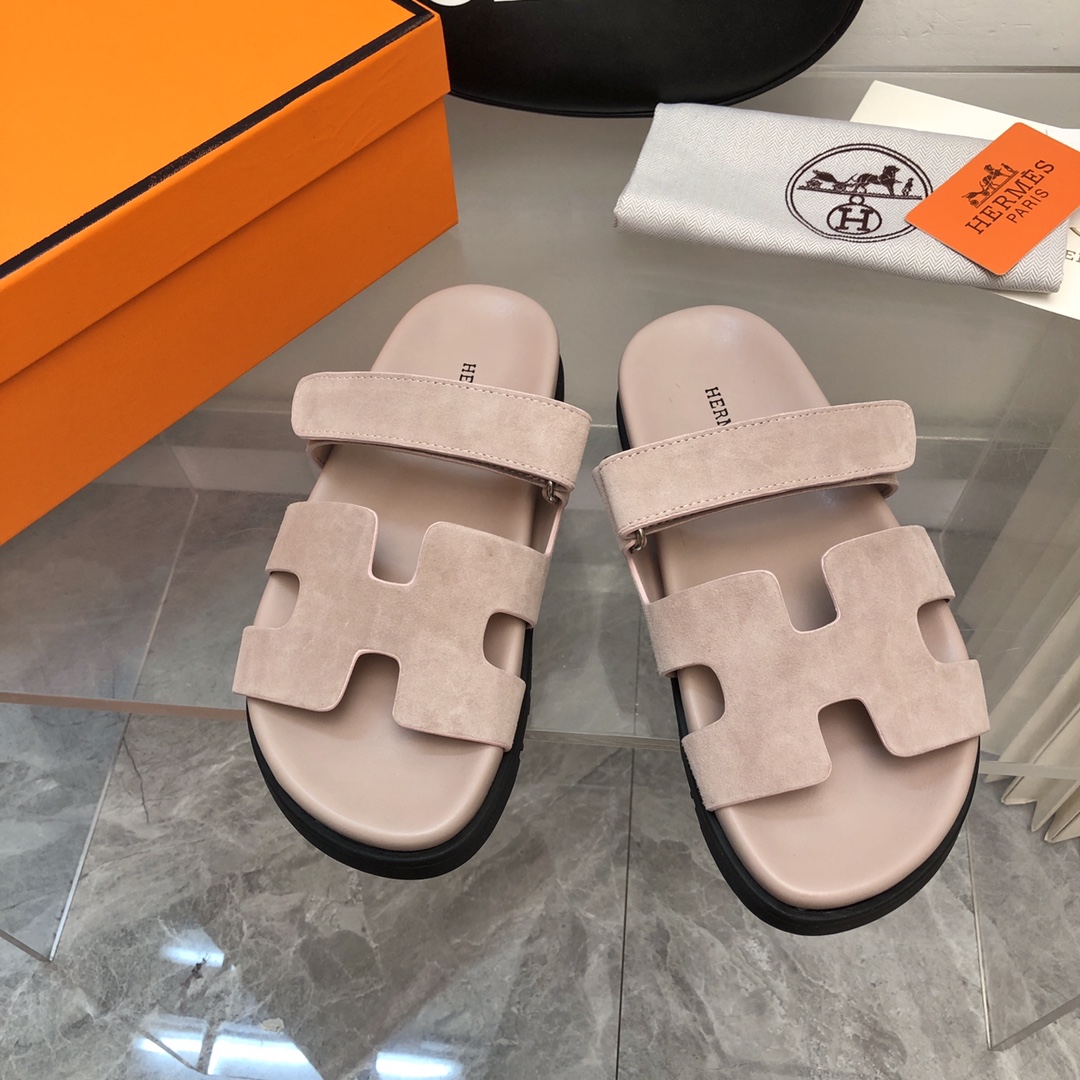 TOP HERMES Slides - Gray Pink