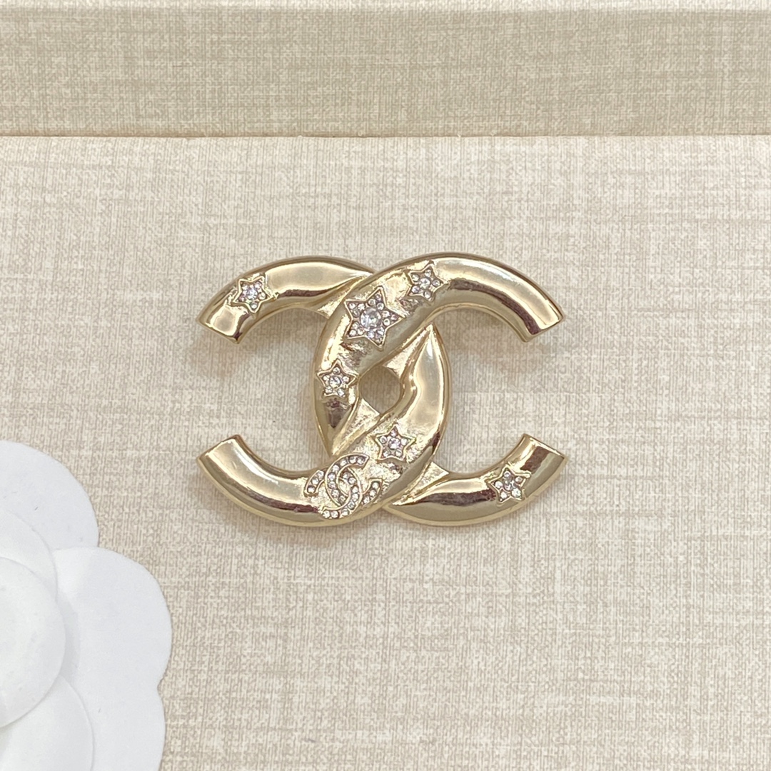 TOP CHANEL CC Brooch - Gold