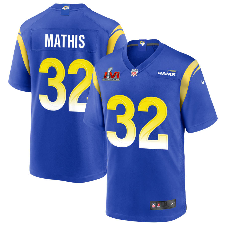Ochaun Mathis Los Angeles Rams  Super Bowl LVI Game Jersey - Royal