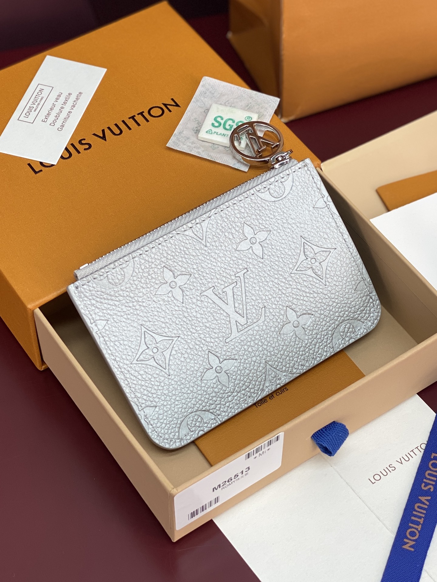 TOP Louis Vuitton LV Romy Card Holder 12x8x0.8cm - Pearl Silver