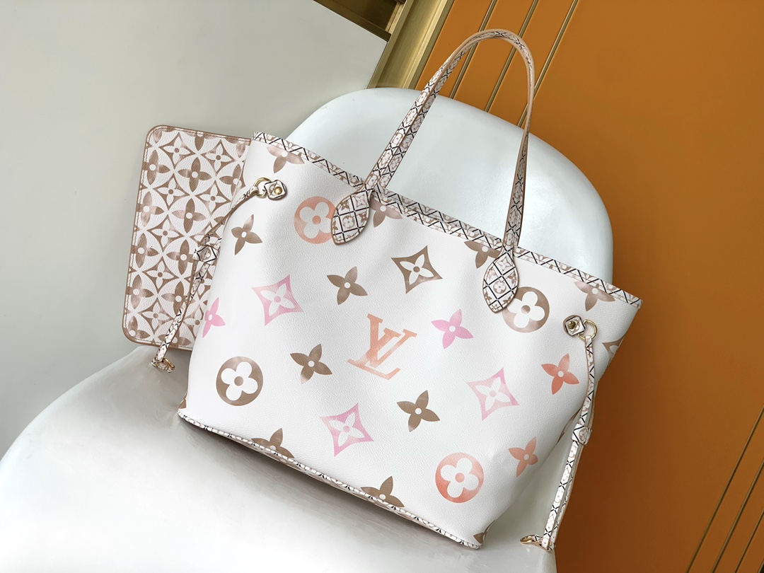 TOP Louis Vuitton LV Neverfull Giant Monogram Bag 31 x 28 x 14 cm - Yellow