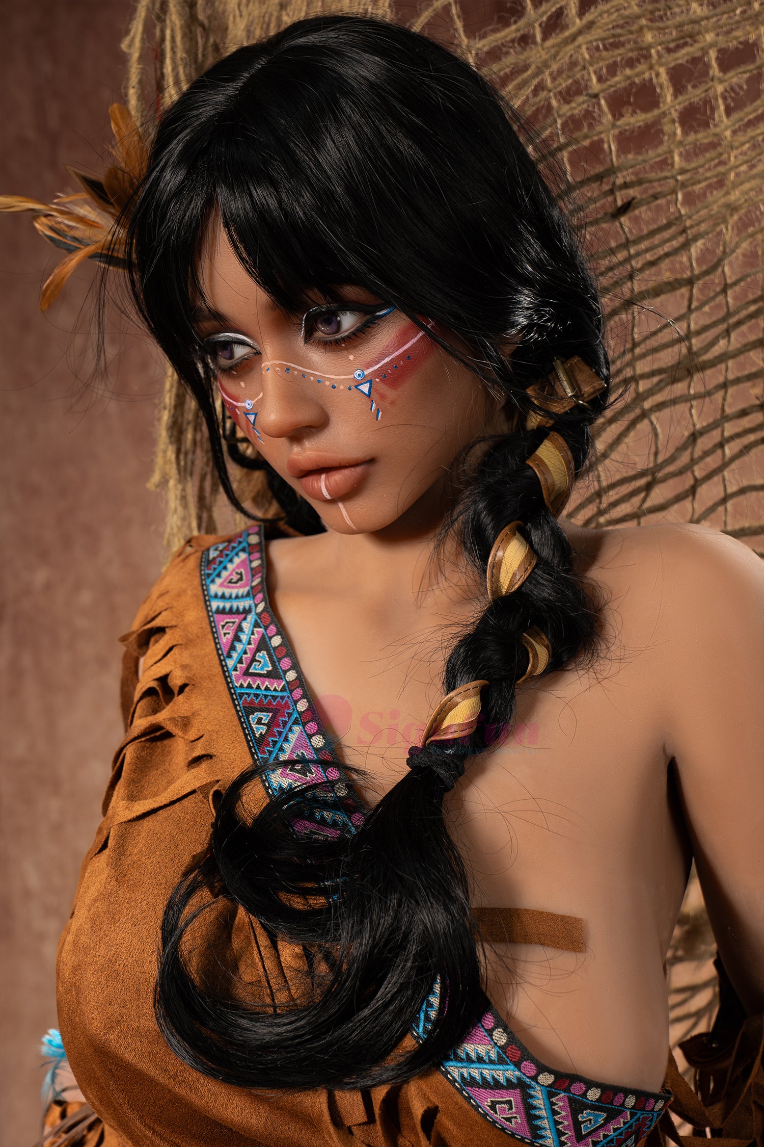 EU In Stock - 159cm/5ft3 E-Cup Silicone Head Sex Doll SG3 - Ada Dark Tanned