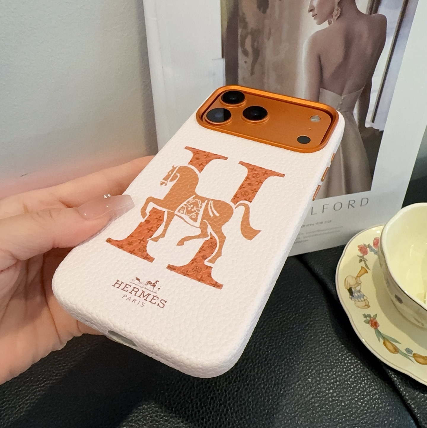 TOP HERMES Iphone Phone Case - Beige
