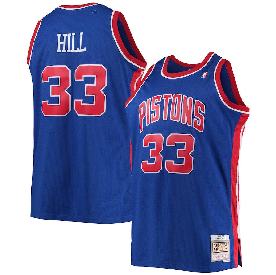 Detroit Pistons Grant Hill Mitchell & Ness Blue 1995/96 Big & Tall Hardwood Classics Swingman Jersey