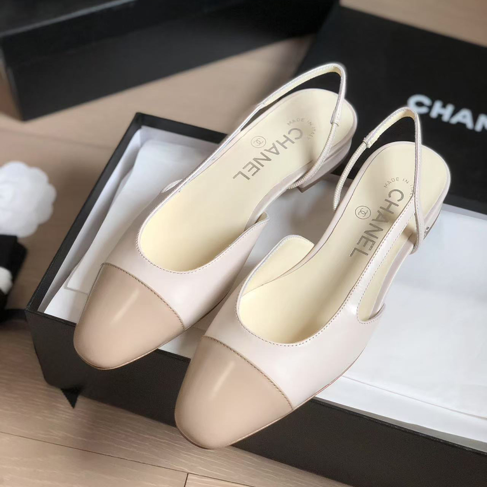 Chanel Slingbacks  Low Heel Sandals (Replica)