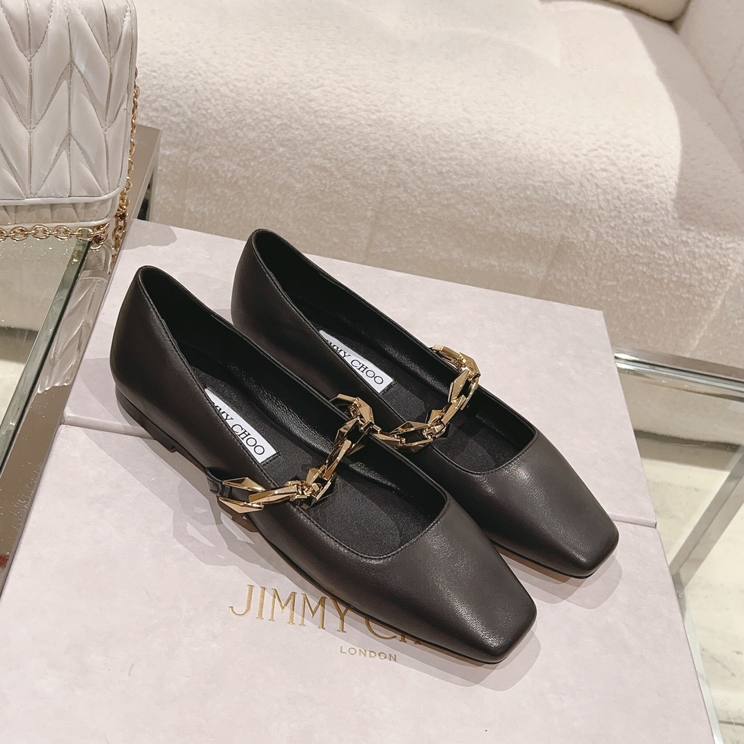 Jimmy Choo  Diamond Leather Round Head Slide Sandal (Replica)