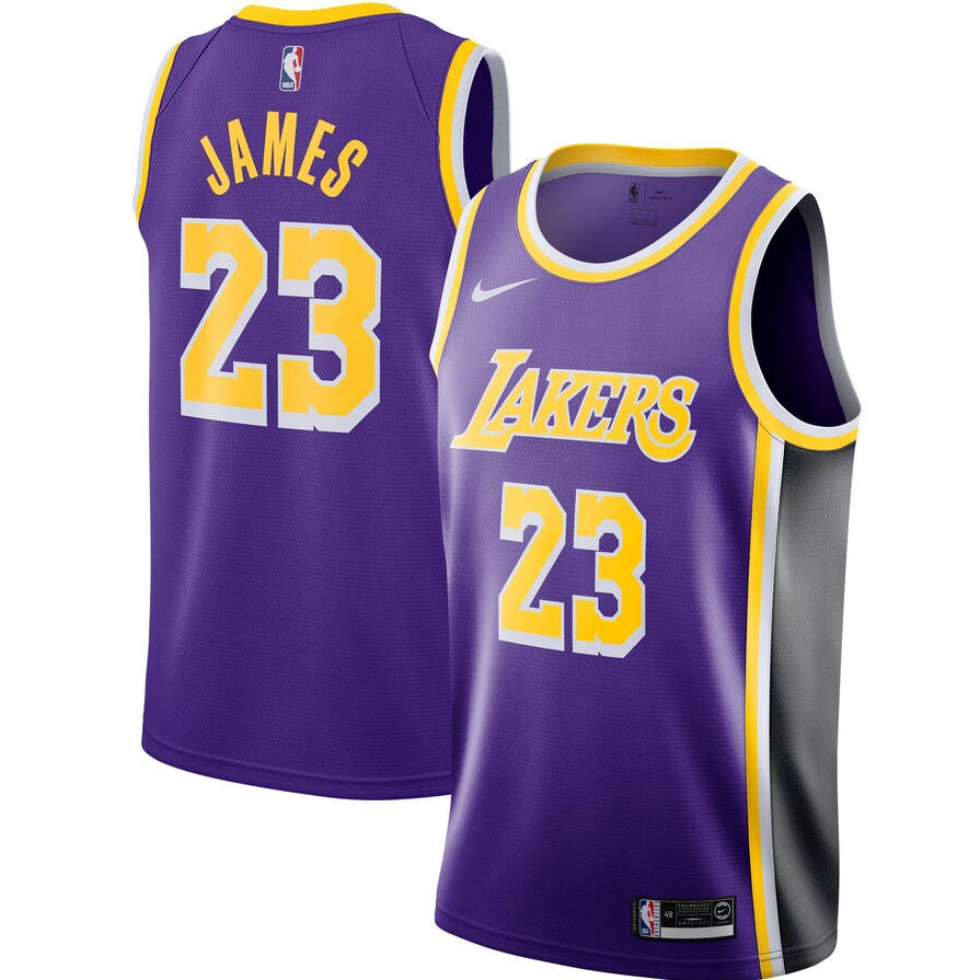 Los Angeles Lakers LeBron James Purple Replica Swingman Jersey - Statement Edition
