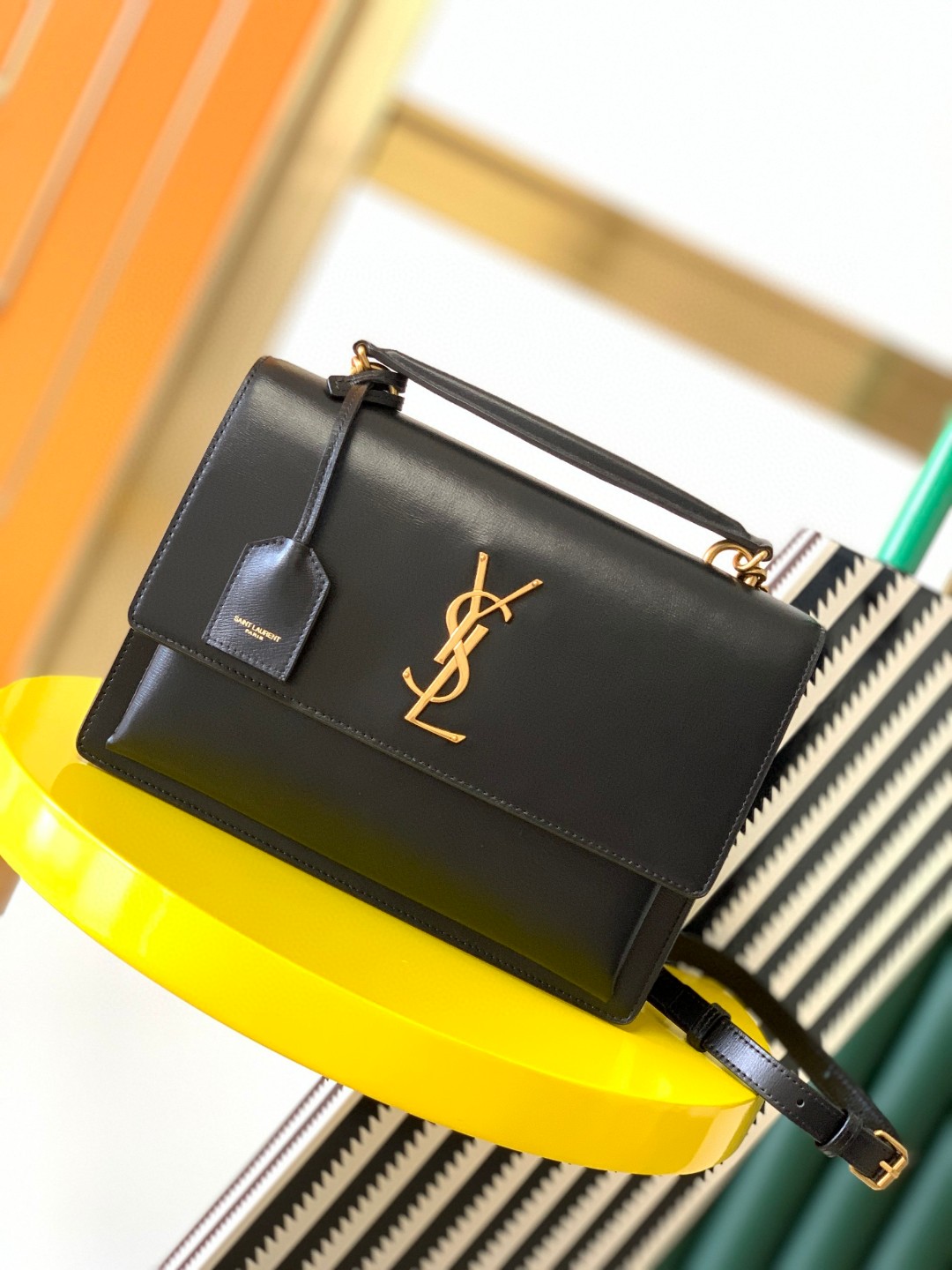 TOP Yves Saint Laurent YSL Cowhide Medium Sunset Bags  - 5 Colors - GHW