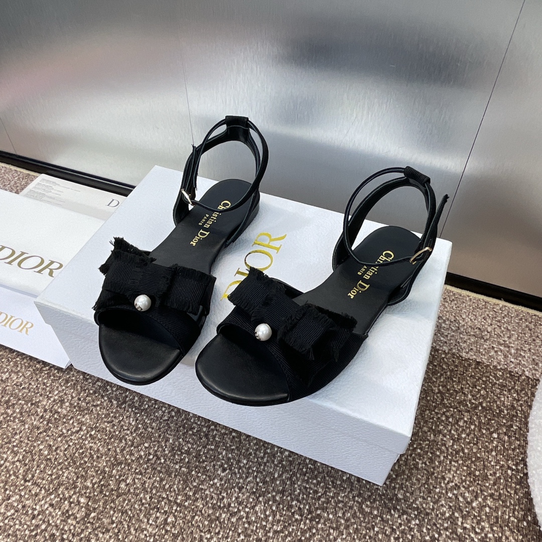 TOP Christian Dior J'ADIOR Tassel Ribbon Sandals with Pearl - 2 Color