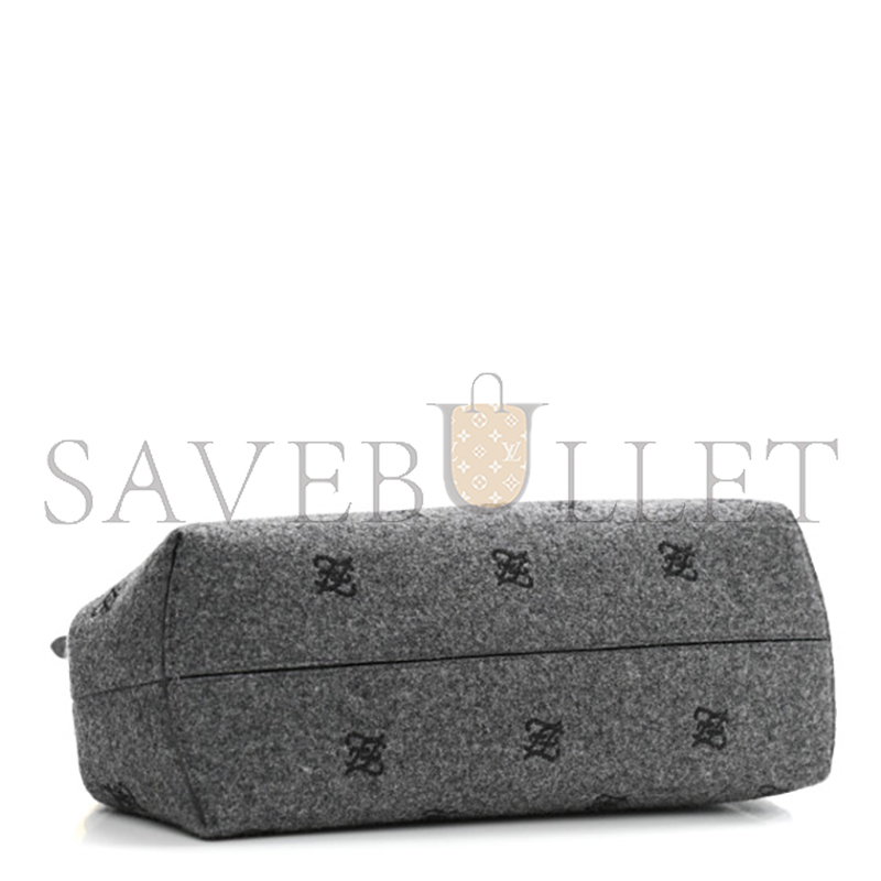 FENDI FLANNEL KARLIGRAPHY EMBROIDERED SMALL FENDI FIRST GREY (26*18*9.5cm)