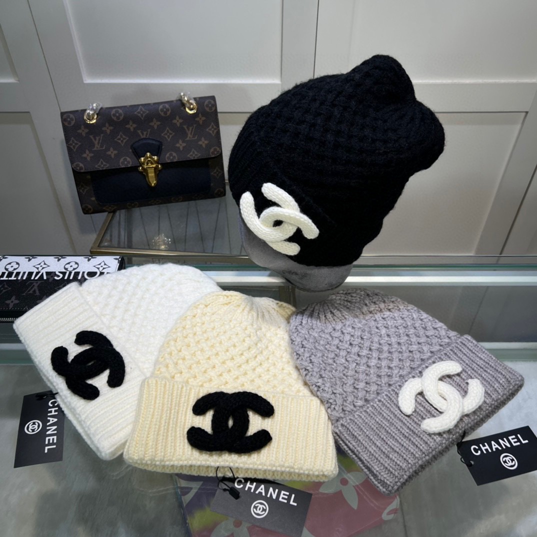 TOP CHANEL Knitted Beanie Hat - 3 Color