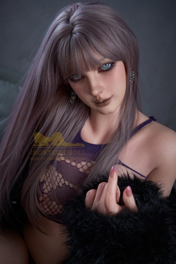169cm/5ft7 C-Cup Purple Hair Silicone Sex Doll S9