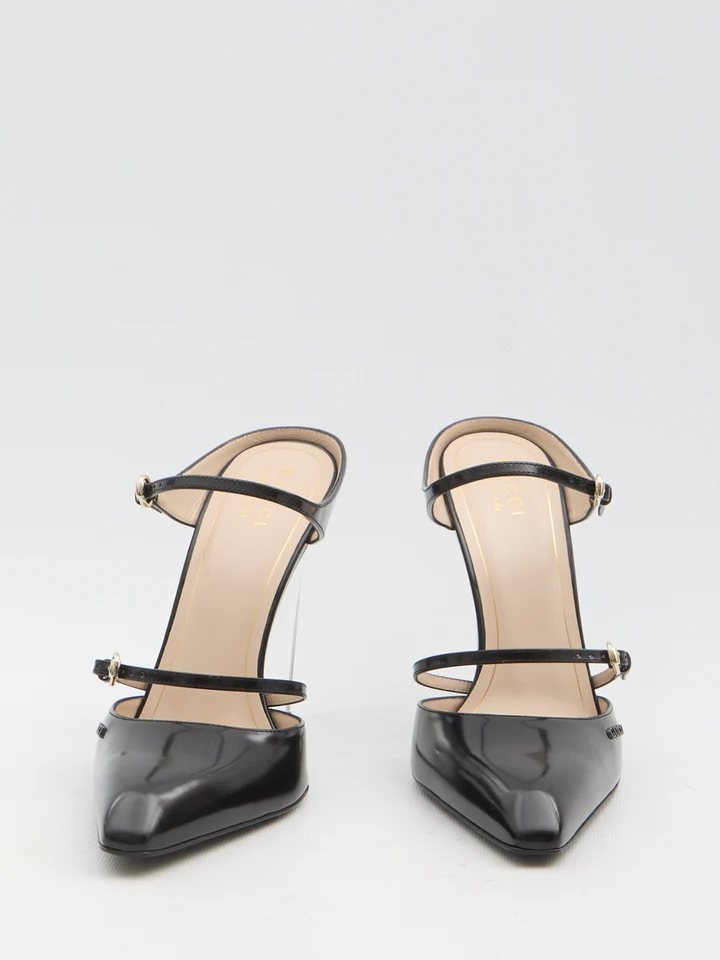 TOP GUCCI Mules With Transparent Wedge Heel - Black