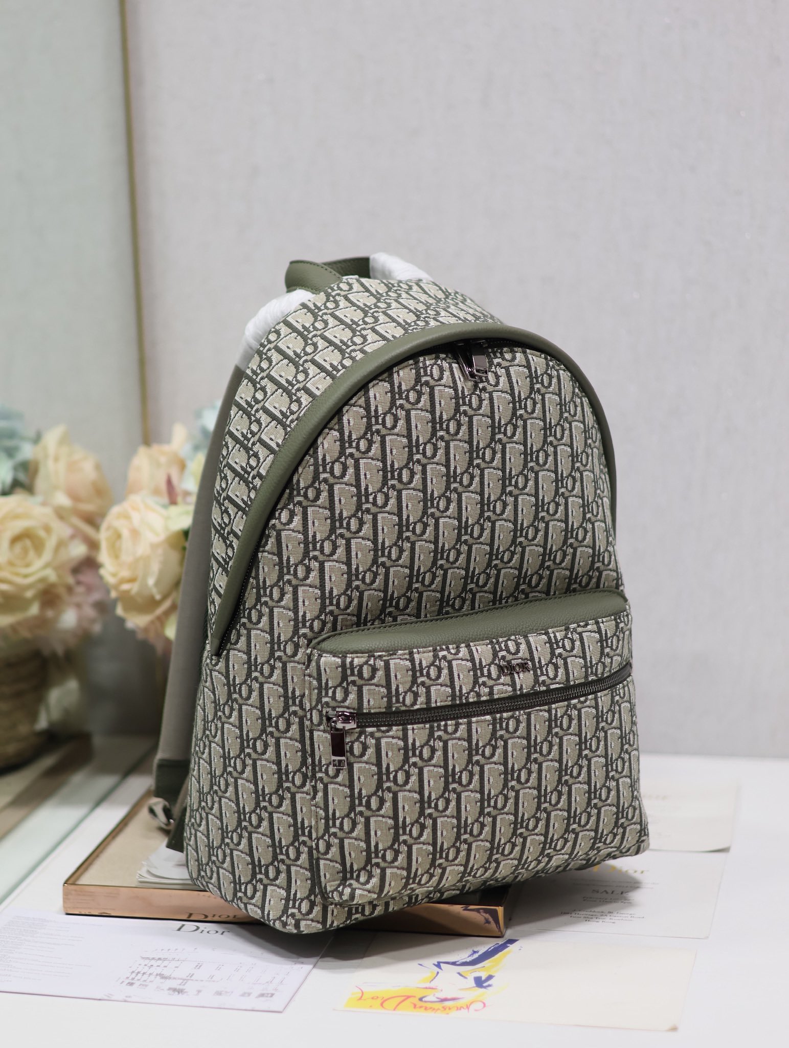 TOP Christian Dior  Backpack 30×42×15CM -Army Green