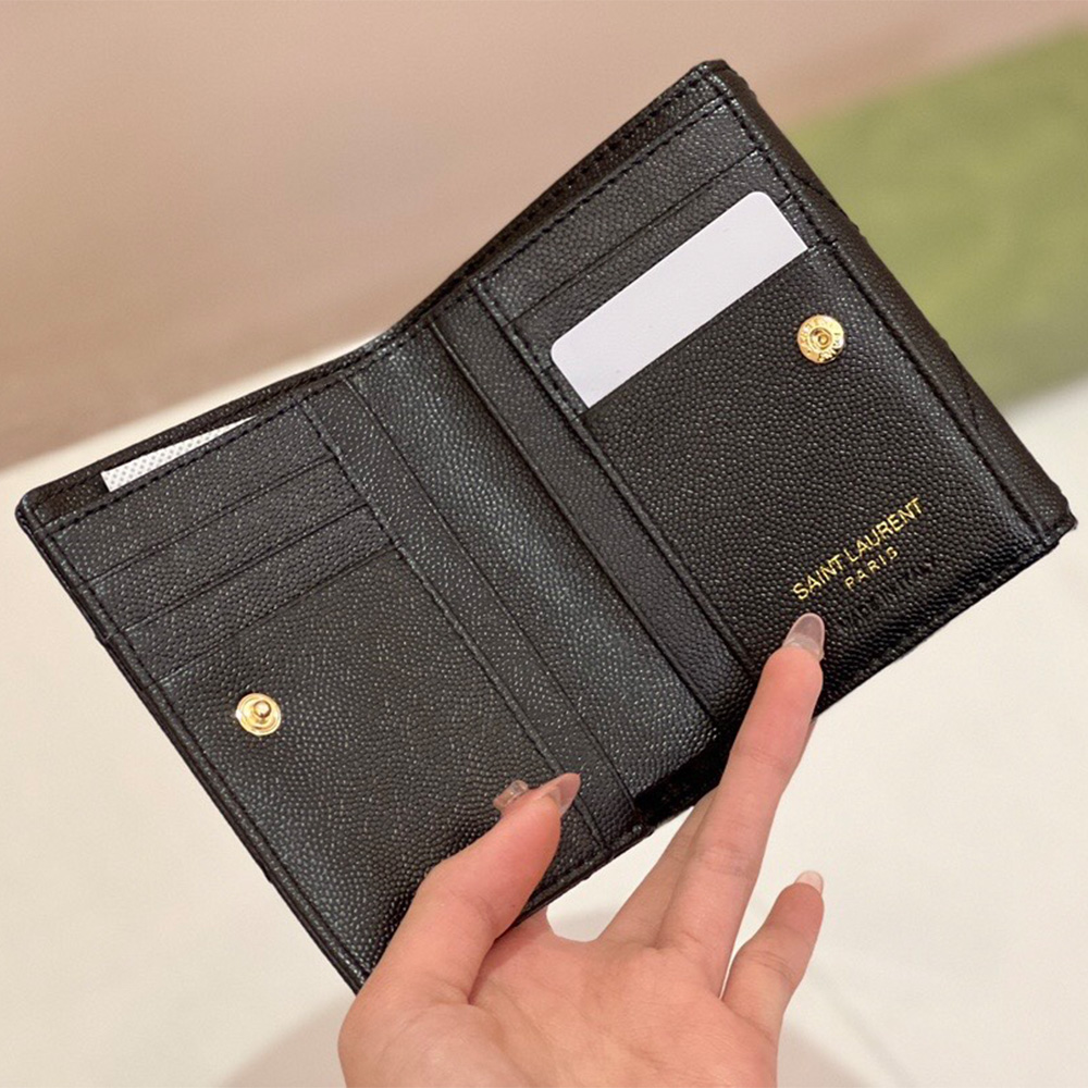 Saint Laurent YSL Classic Button Card Holder & Coin Wallet (Replica)